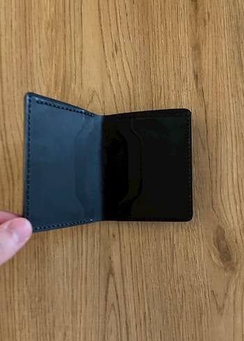 Siyah El Yapımı Deri Cüzdan - Görsel 3