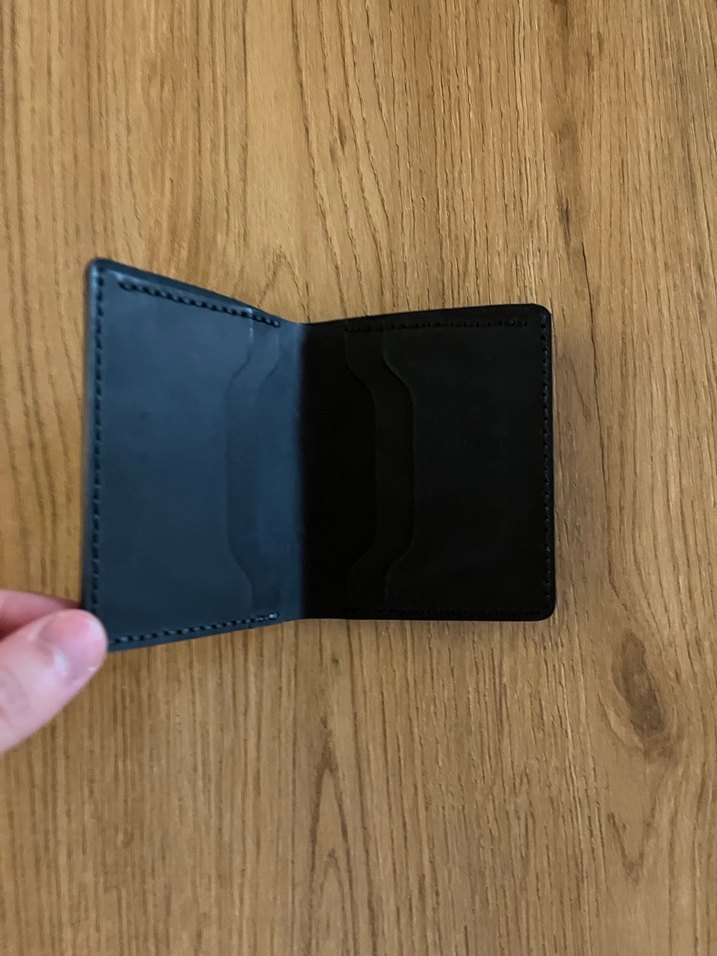 Siyah El Yapımı Deri Cüzdan - Görsel 3