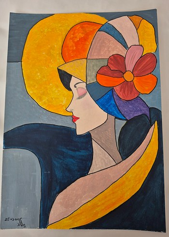 Akrilik  Çok Renkli Kadın Figürü Tablo - Görsel 2