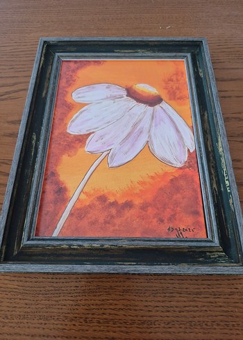 Akrilik Beyaz Papatya Tablosu - Görsel 2