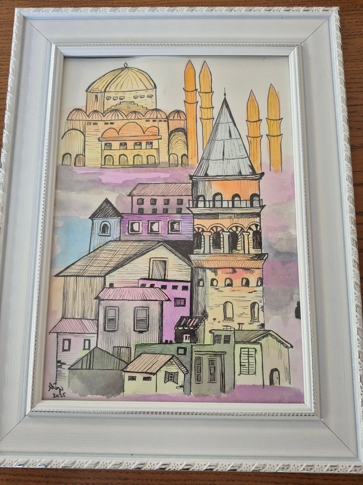 İstanbul ruhunu yansıtan Şehir ve Camii Resmi - Görsel 2