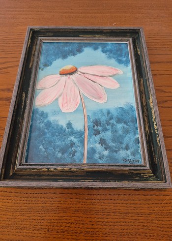 Akrilik Mavi  Pastel Çiçek Tablosu - Görsel 2