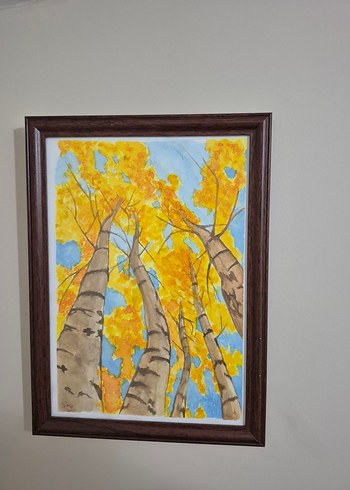 Sarı Tonlarda Sonbahar Ağaçları Tablosu - Görsel 2