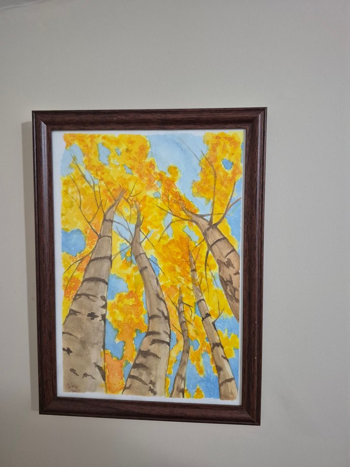 Sarı Tonlarda Sonbahar Ağaçları Tablosu - Görsel 2