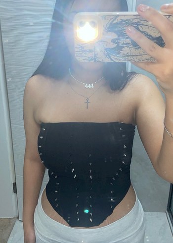 Siyah Deri Transparan Gotik Straplez Büstiyer - Görsel 2