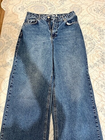 27 Beden lacivert Renk KOTON KOT JEANS PANTOLON WIDE LAG TARZ