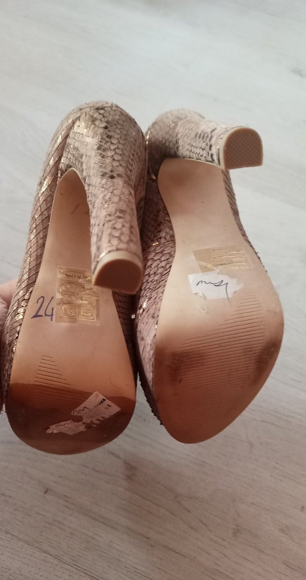 Bej Yılan Baskılı Platform Topuklu Kadın Ayakkabı - Görsel 4