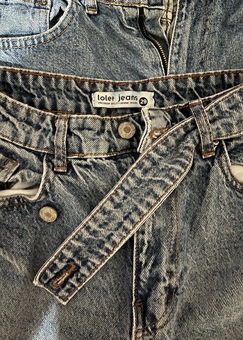 mavi mom jean kemer detaylı - Görsel 2