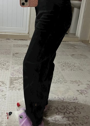 Siyah momjean pantolon - Görsel 2