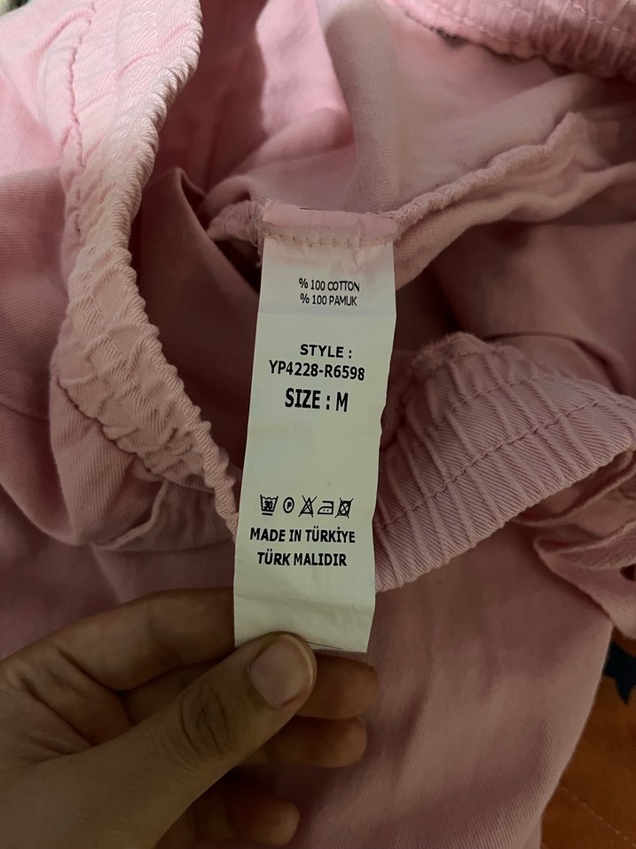 pembe pamuklu pantolon - Görsel 2