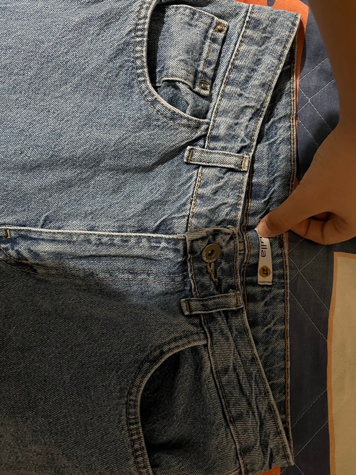 Düğmeli Rahat Kesim Midi Kot Pantolon - Görsel 2