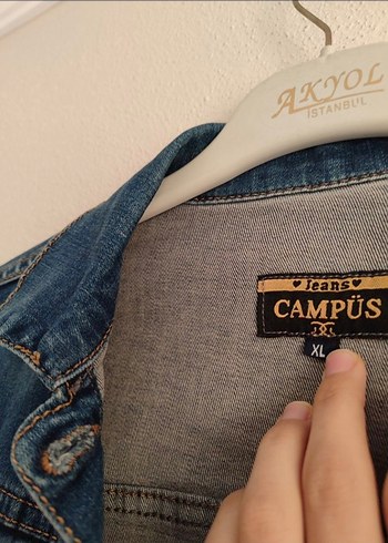 xl Beden Düğmeli Mavi Kot Ceket
