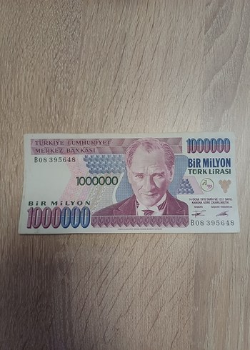  Beden Bir Milyon Türk Lirası Hatıra Banknotu
