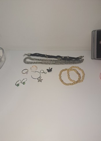 Gri Zincir Detaylı Bohem Kız Aksesuar Seti