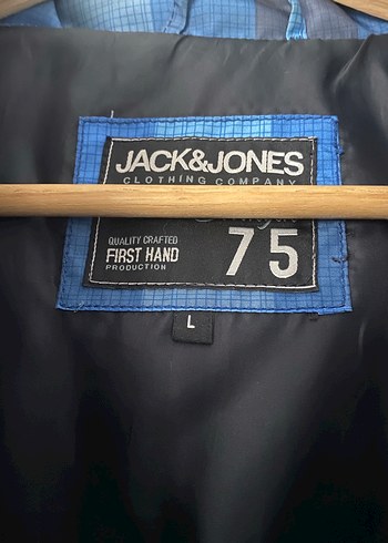 Jack&Jones Mavi Ekose Fermuarlı Yelek - Görsel 4