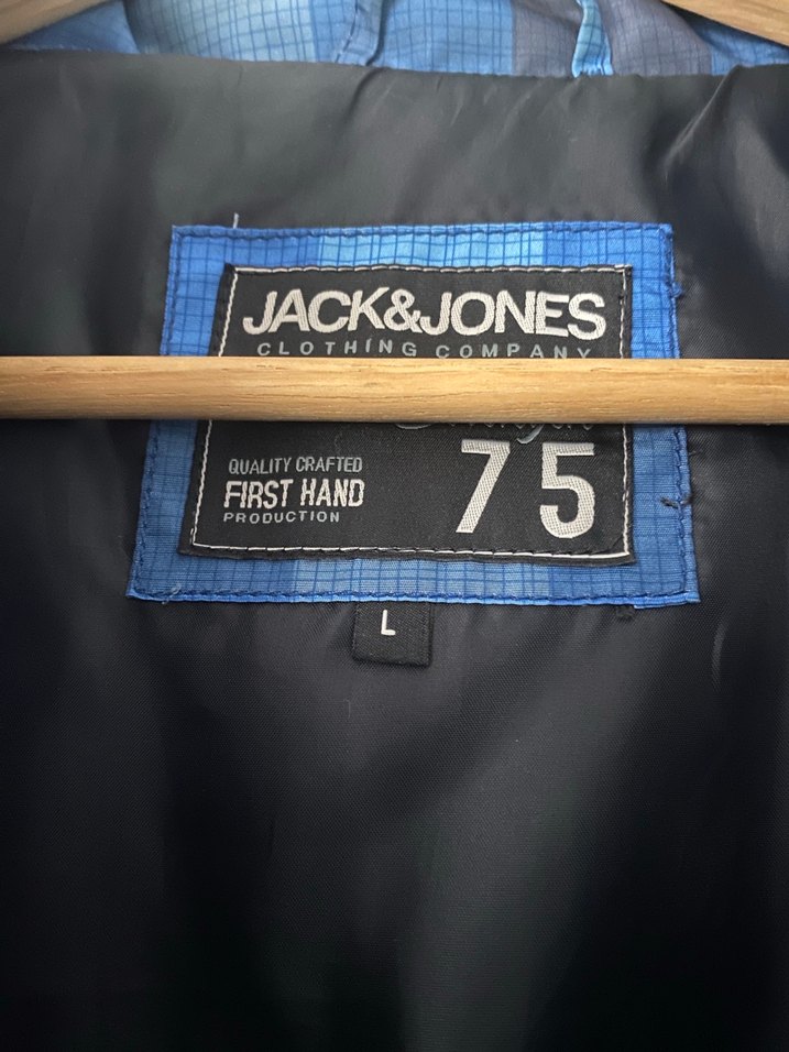 Jack&Jones Mavi Ekose Fermuarlı Yelek - Görsel 4