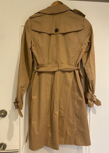 Zara Bej Midi Kadın Trençkot, Kemerli, Regular Fit - Görsel 3