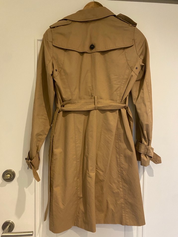 Zara Bej Midi Kadın Trençkot, Kemerli, Regular Fit - Görsel 3