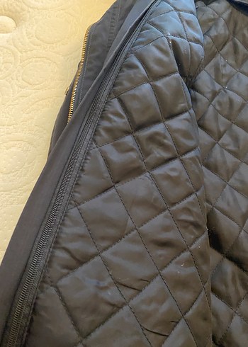 Mango Kürklü Kapüşonlu Lacivert Midi Kadın mont - Görsel 4