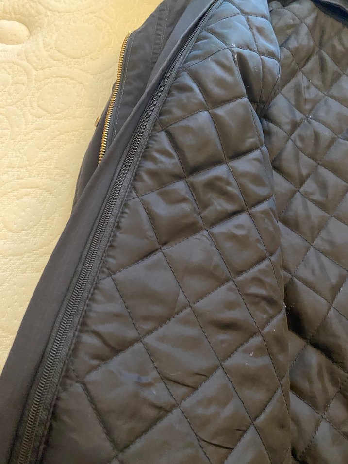 Mango Kürklü Kapüşonlu Lacivert Midi Kadın mont - Görsel 4