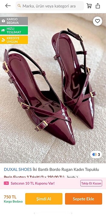 CHERRY BORDO 36 NUMARA KADIN AYAKKABI