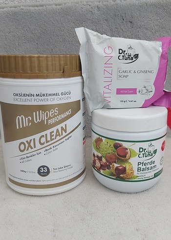 Oxi Clean Mr. Wipes, Dr. C.Tuna Sabun ve At Kestanesi Balsamı