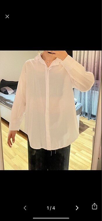 bershka oversize beyaz gömlek