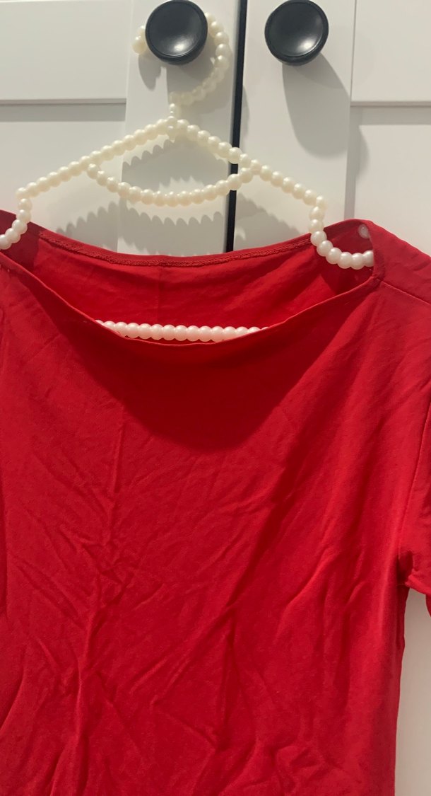 Kırmızı Kısa Kollu bluz - Görsel 2