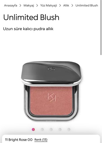 Kiko Unlimited Blush 11 Bright Rose Gül kurusu allık - Görsel 5