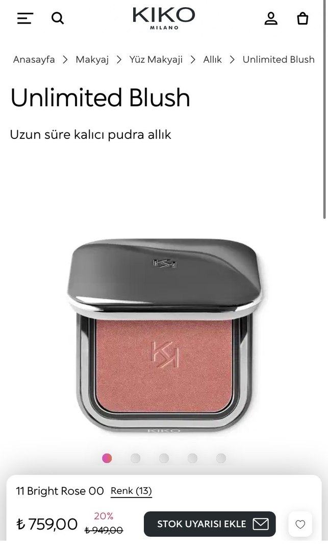 Kiko Unlimited Blush 11 Bright Rose Gül kurusu allık - Görsel 5
