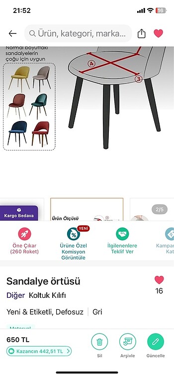 Sandalye örtüsü - Görsel 3