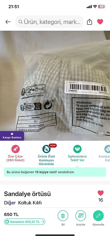 Sandalye örtüsü - Görsel 4