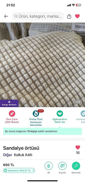 Sandalye örtüsü - Görsel 2