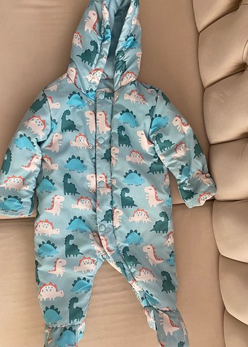 Mavi Dinozor Desenli Bebek Tulum - Görsel 3