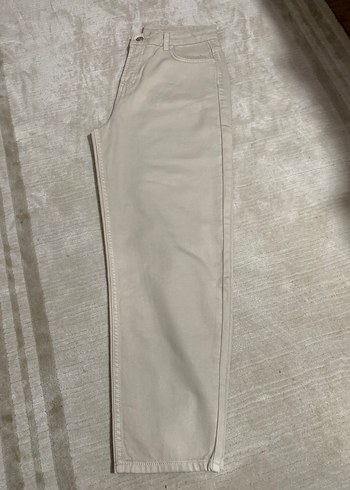 Bej Kadın yüksek belPantolon boyfırent - Görsel 6