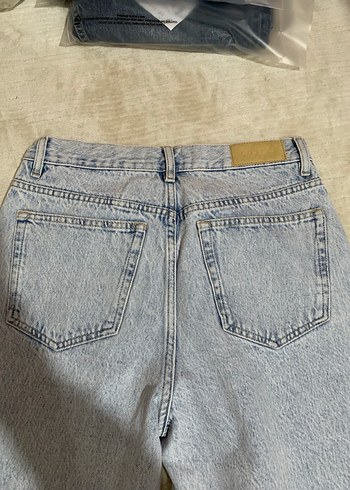 Gri boru kesim Kadın Kot Pantolon - Görsel 8