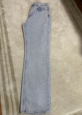 Gri boru kesim Kadın Kot Pantolon - Görsel 6