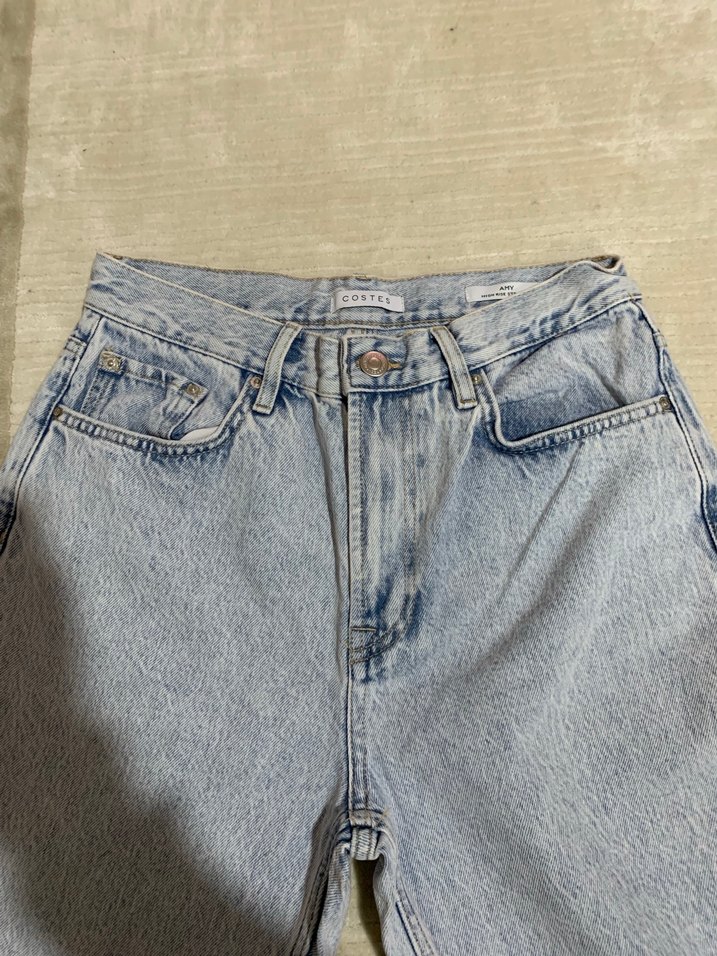 Gri boru kesim Kadın Kot Pantolon - Görsel 3