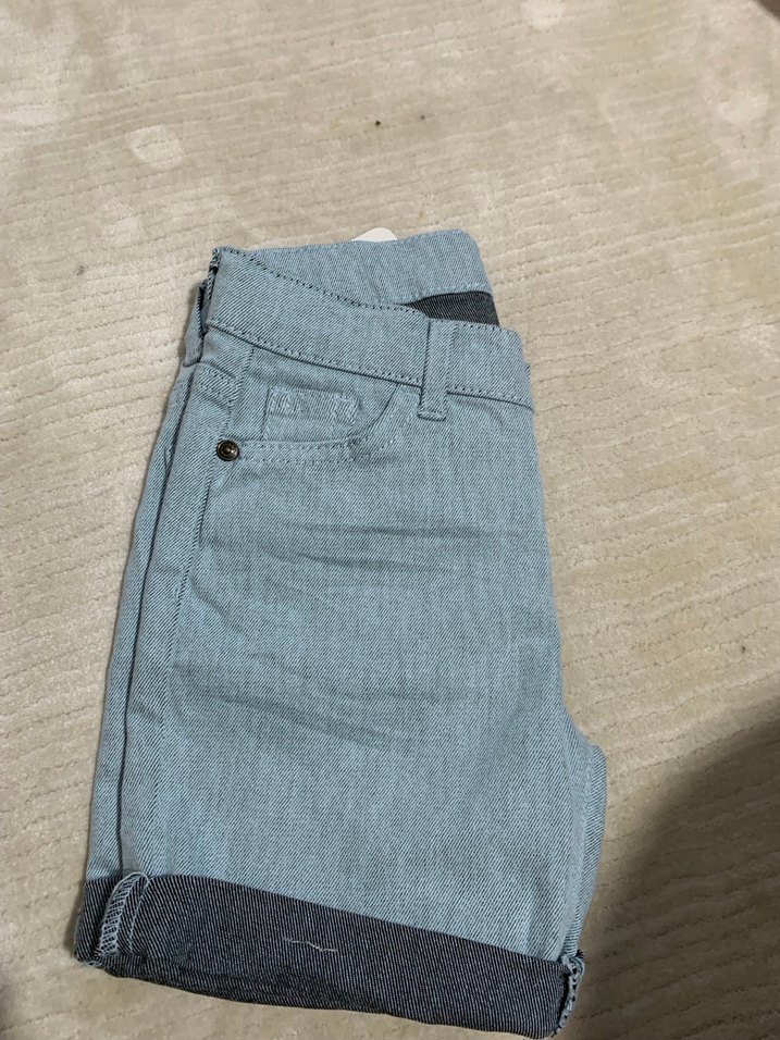 Erkek Çocuk Mavi Kot Şort Bol Kesim - Görsel 3