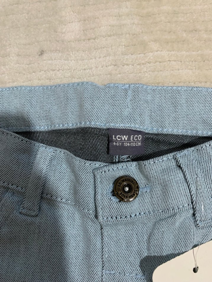 Erkek Çocuk Mavi Kot Şort Bol Kesim - Görsel 5