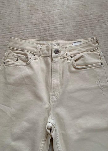 Bej Kadın yüksek bel Pantolon - Görsel 2