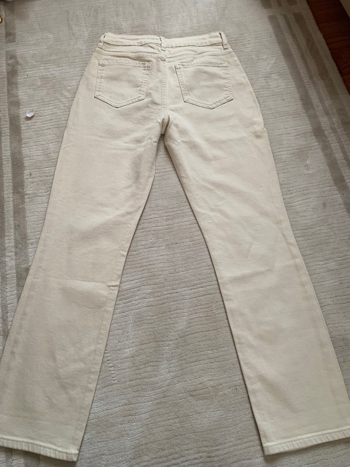 Bej Kadın yüksek bel Pantolon - Görsel 4