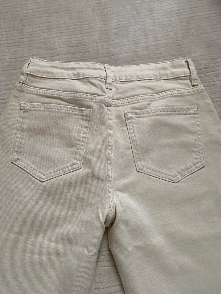 Bej Kadın yüksek bel Pantolon - Görsel 3