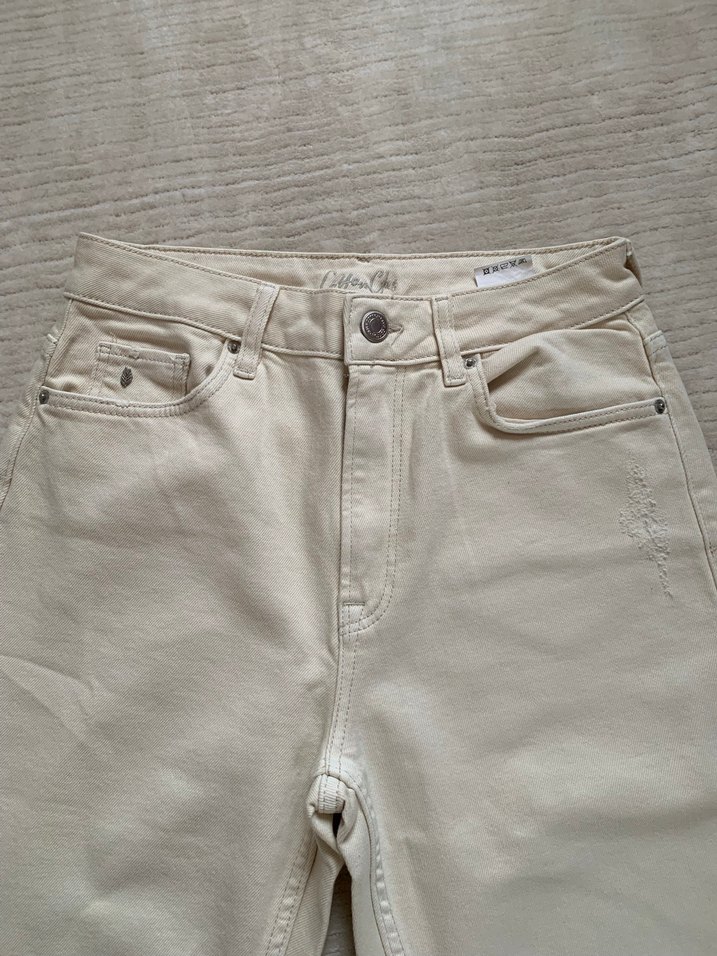 Bej Kadın yüksek bel Pantolon - Görsel 2