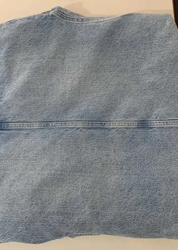 Düğmeli Mavi Vintage Denim Ceket - Görsel 7