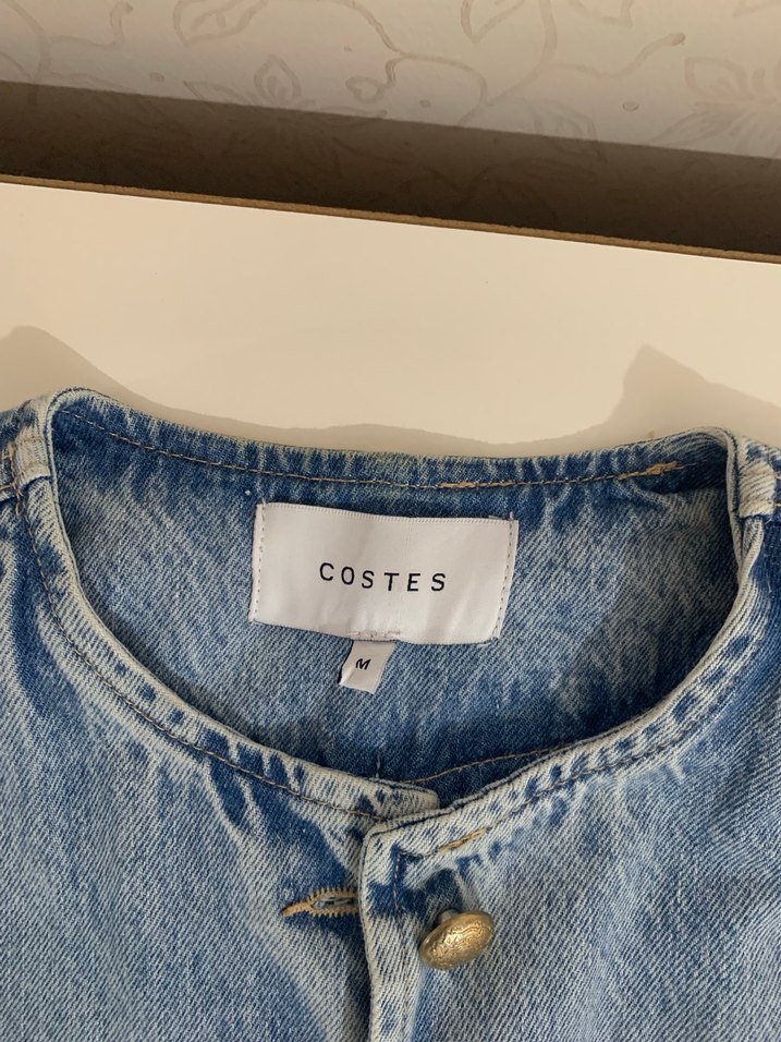 Düğmeli Mavi Vintage Denim Ceket - Görsel 3