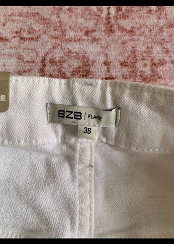 Beyaz midi Kadın Kot Pantolon - Görsel 6