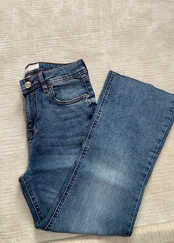 Kadın Mavi Normal Kesim Denim Pantolon - Görsel 5