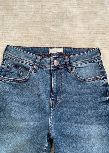 Kadın Mavi Normal Kesim Denim Pantolon - Görsel 3
