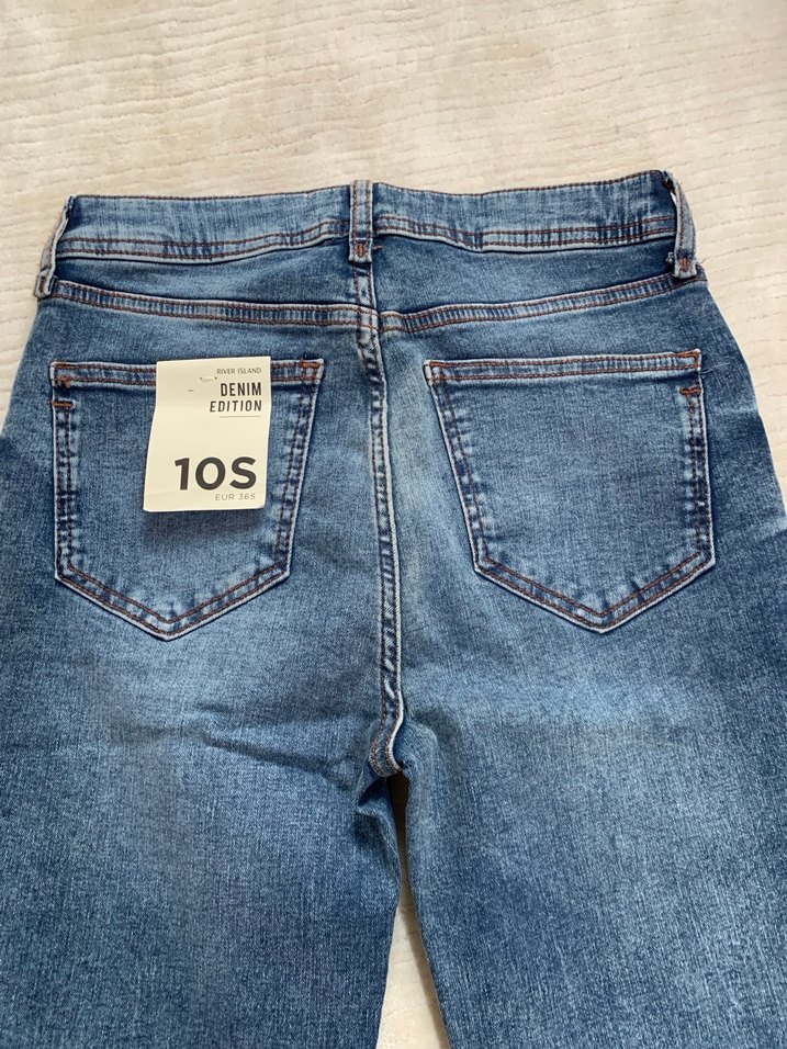 Kadın Mavi Normal Kesim Denim Pantolon - Görsel 4